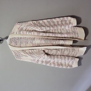 Cream cardigan  with red green pink super soft